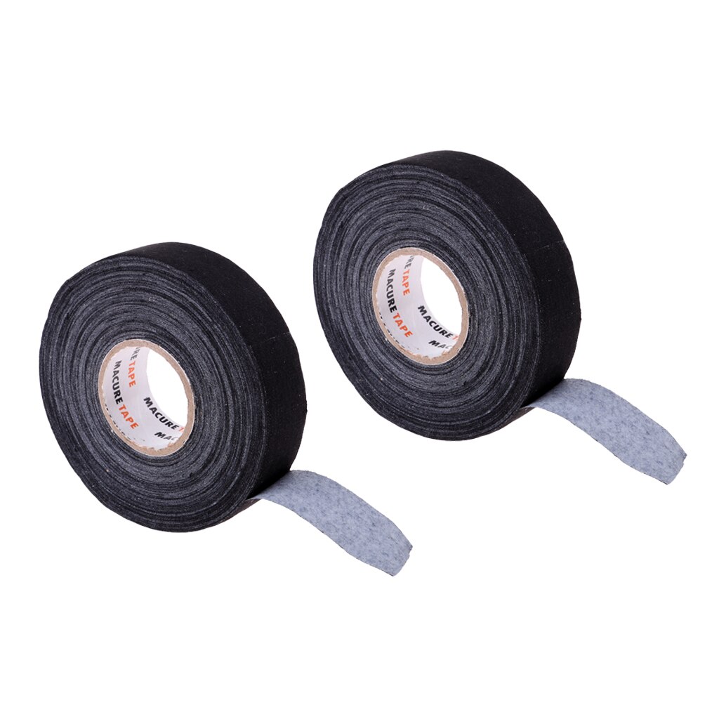 2 Roll Premium Doek Hockey / Lacrosse Stick Tape Roll, 1 Inch X 25yds Zwart