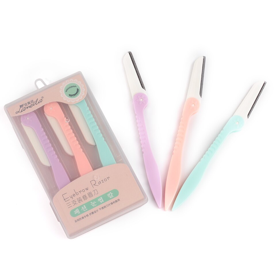 Recortador de cejas, afeitadora de cejas, cuchilla, moldeador de cejas, utensilio para eliminar el vello Facial, herramientas de maquillaje de belleza para mujeres, 1/3 uds.
