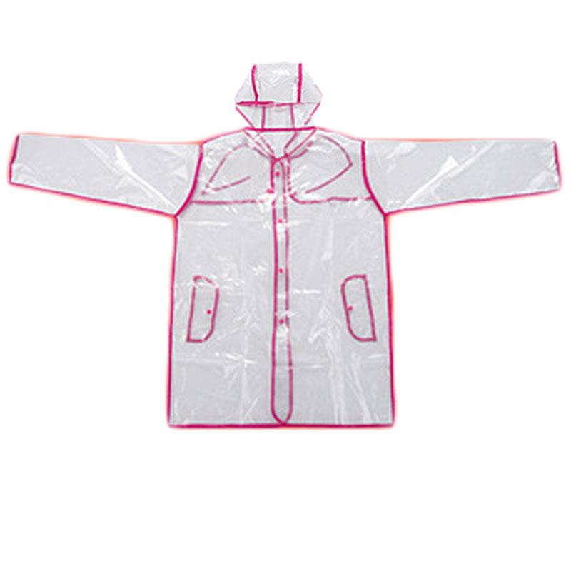Women Men Transparent Hoodie Waterproof Clear PVC Raincoat Rain Coat