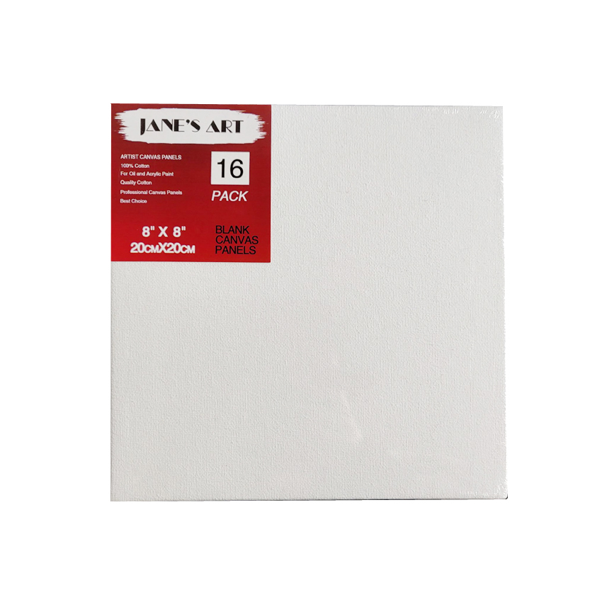 20 x 25cm blank målarduk panelbräda 8 " x10 " för akryloljefärg syrafri vit bomull i flera storlekar för konstnärsstudenter och barn: 8 x 8 (16 st)