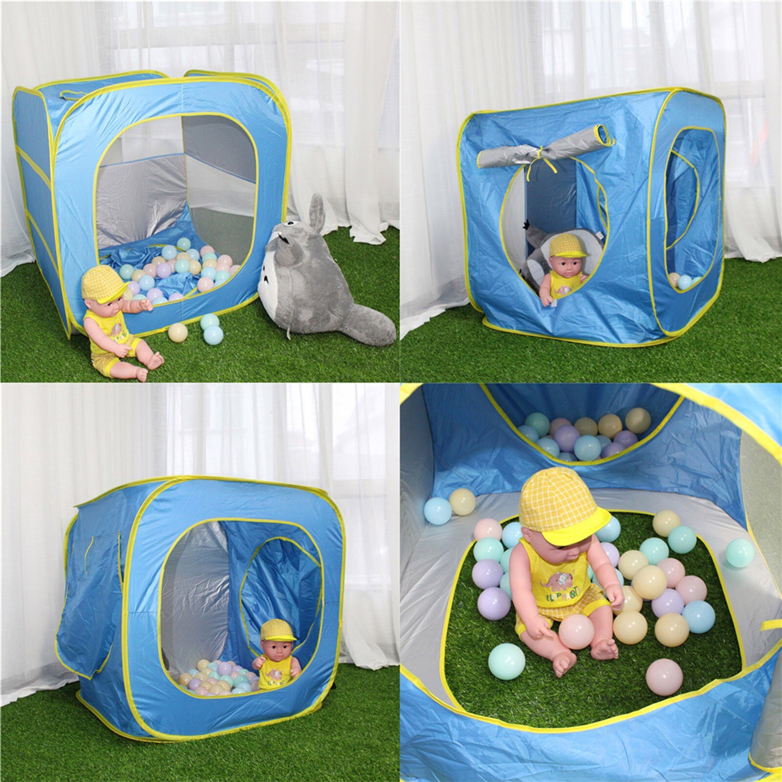 Baby Strand Zelt mit Schwimmbad Aktualisieren Einfache Falten hoch & Pop hoch Einzigartige Ozean Quaddel 50 + UPF UV schutz Ich bin Freien Sonne AwningTent