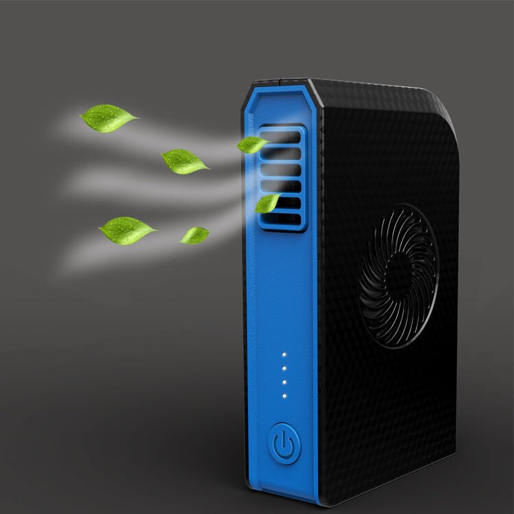 Vogek 2-In-1 6000Mah Power Bank Met Mini Airconditioner Draagbare Powerbank Externe Batterij Station Charger voor Multifunctionele: Black