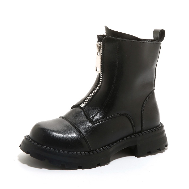 Zipper Children Boots Autumn Trend Martin Boots Girls Shoes Thick-soled Kids Boots Boys High-top Boots: 33