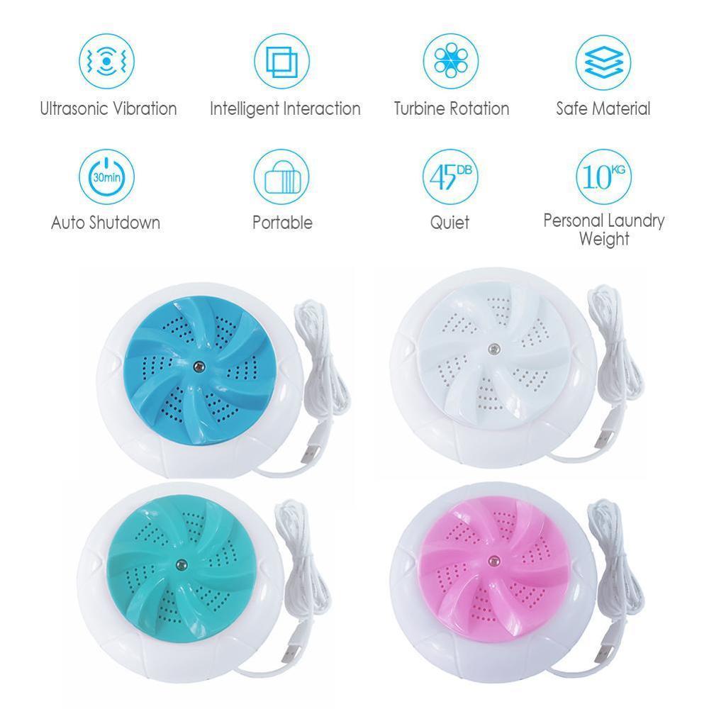 Mini Ultrasonic Washing Machine automatic Washer Prevent Wheel Laundry Household dormitory machine Wave Winding portable