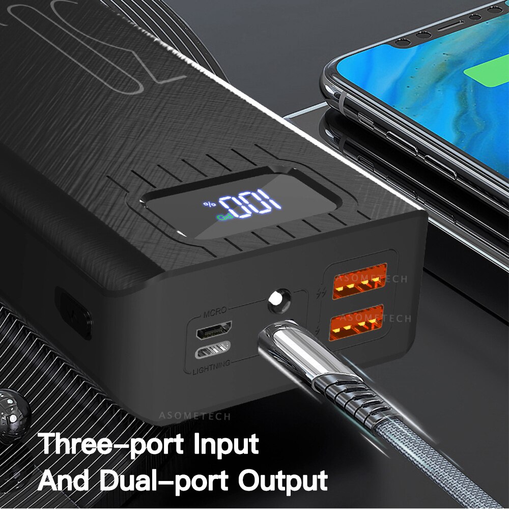 Power Bank 30000mAh 18W QC3.0 PD Two-way Fast Charging LED Display Portable External Battery Qucik Charger For Smartphone Tablet