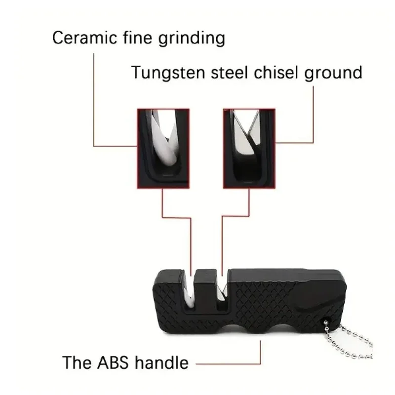 Multifunktion aler Messers chärfer einfaches Hartmetall messer Schleifstein tasche Keramik schärfer Scherens chärf messer Zubehör
