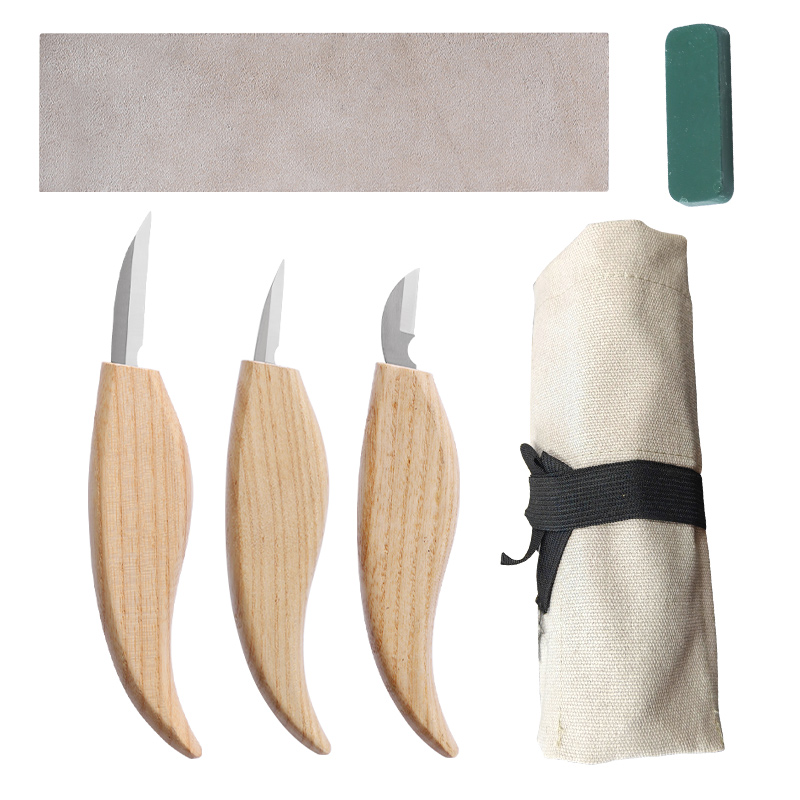Wood Carving Kit CR-V Trimming Knife Chip Wood Carving Knife Basswood Carving Blocks Wood Carving Tools Set for Bowl Woodwork: Default Title