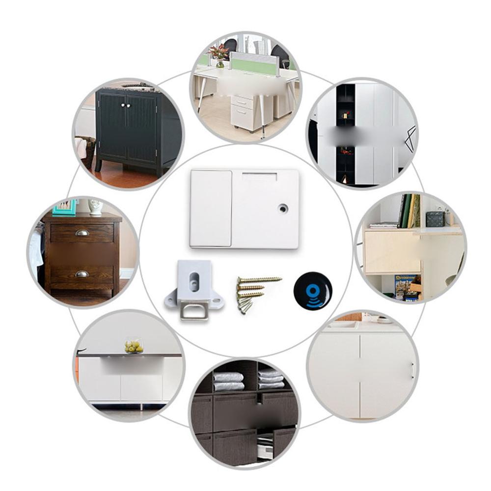 1 Set Shgo-Invisible Hidden Rfid Free Opening Intelligent Sensor Cabinet Lock Locker Closet Shoe Cabinet Drawer Door Lock