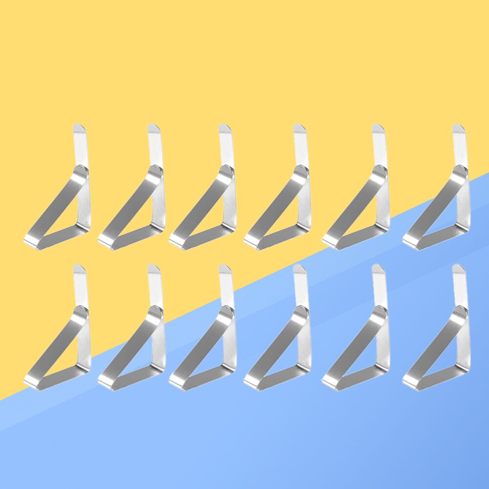 12pcs Stainless Steel Triangle Tablecloth Clips Adjustable Table Cloth Triangle Clamps 4.5cm
