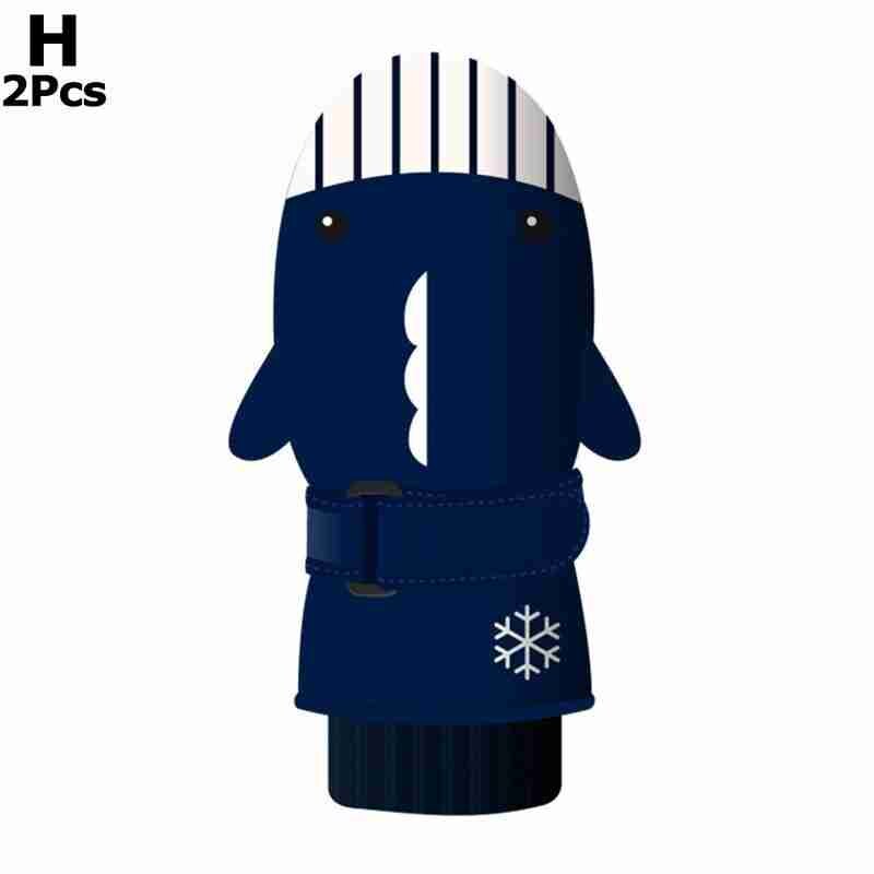 Skiën waterdichte skihandschoenen kinderen cartoon handschoen ademend skiën haaien warmste winter voor kinderen snowboardhandschoen  u9 e 9: H