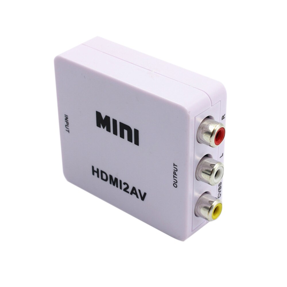HDMI TO AV Scaler Adapter HD Video Composite Converter Box HDMI to RCA AV/CVSB L/R Video 1080P Mini HDMI2AV Support NTSC PAL: P019563