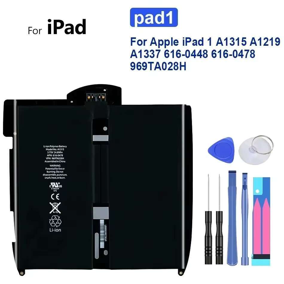 Batterie pour Apple ipad 10 9 8 7 6 5 4 3 2 1 Air 1 2 3 4 4ème 5 5ème A2588 A2324 A1315 A1484 A2152 A2197 A1547 A1403: Argent
