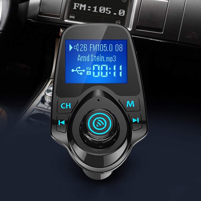 Handy-ladegerät fürs auto, freisprecheinrichtung, fm-transmitter, bluetooth,  mp3- player-autoladegerät mit zwei usb-anschlüssen für iphone und xiaomi