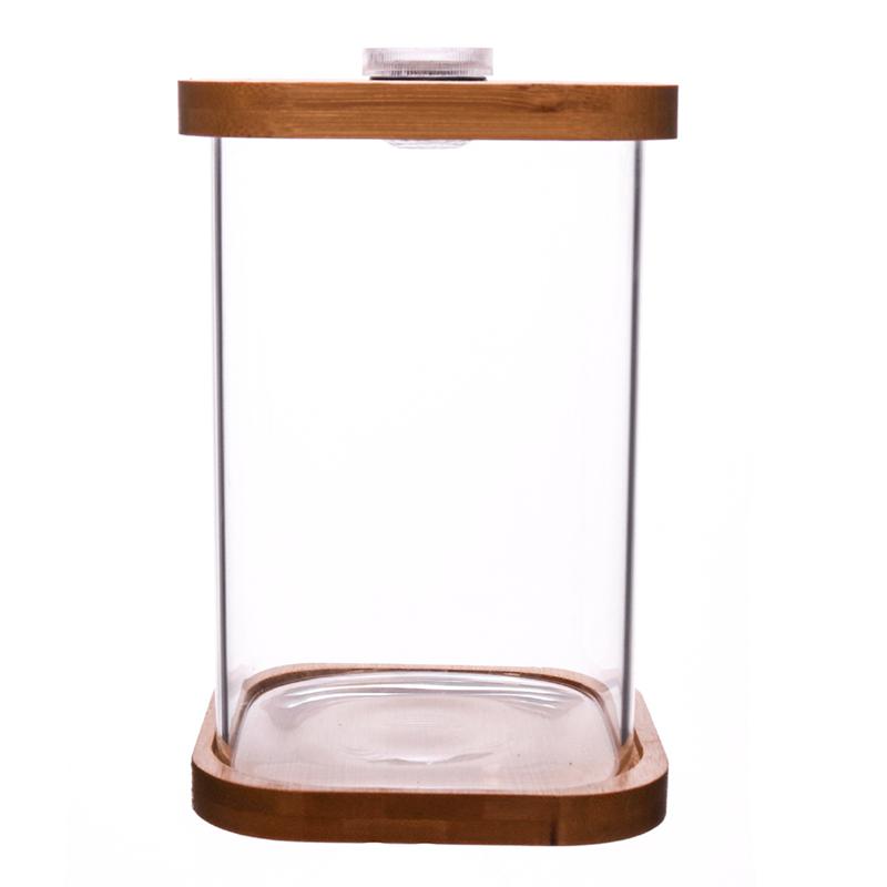 1pc Mini Fisch Panzer Platz Transparente Bambus Basis Mini Aquarium Kleine Fische Panzer