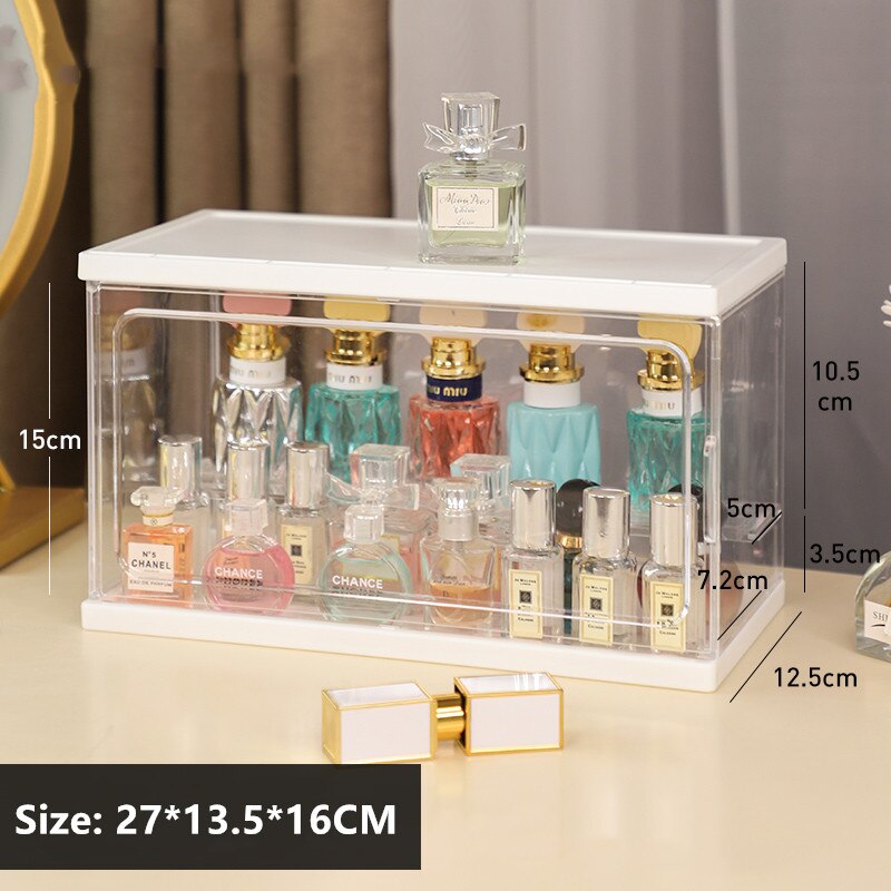 Boîte de rangement de parfum en acrylique, présentoir Transparent de bijoux de maquillage, boîte de rangement à domicile, organisateur de cosmétiques: Small - 1PC(Ladder)