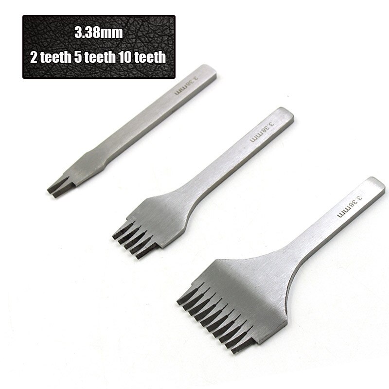 Leer Stiksels Punch Tool Beitel Leer Perforators Gereedschap Set Craft Gepolijst Gaffel Vetersluiting Stitch DIY (2.7 3.0 3.38 3.85) mm: 3.38mm