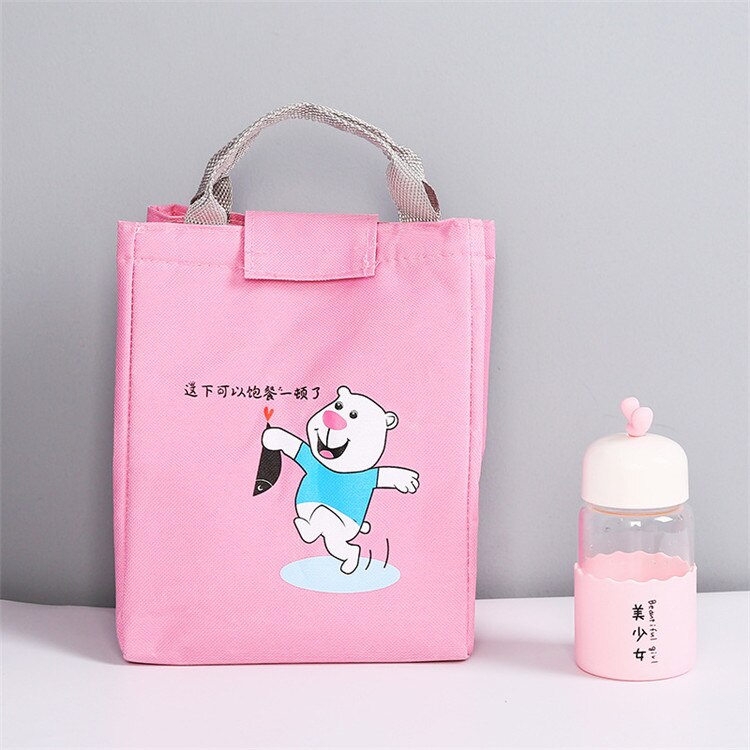 Bolsa térmica isolada para almoço, portátil, caixa, crianças, desenho animado, animal, praia, piquenique, feminino, menino, bolsa cooler, bolsa de mão: 11