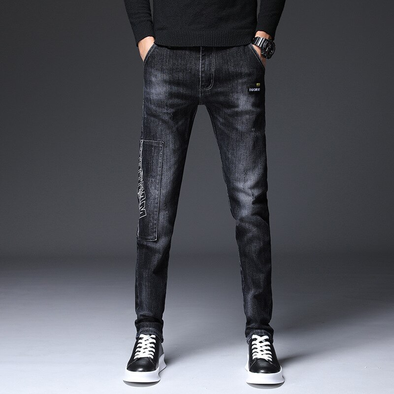 Men Jeans Joggers Stretchy Denim Joggers Men Five Pockets Style Calca Jeans Masculina Casual Denim Trousers Men