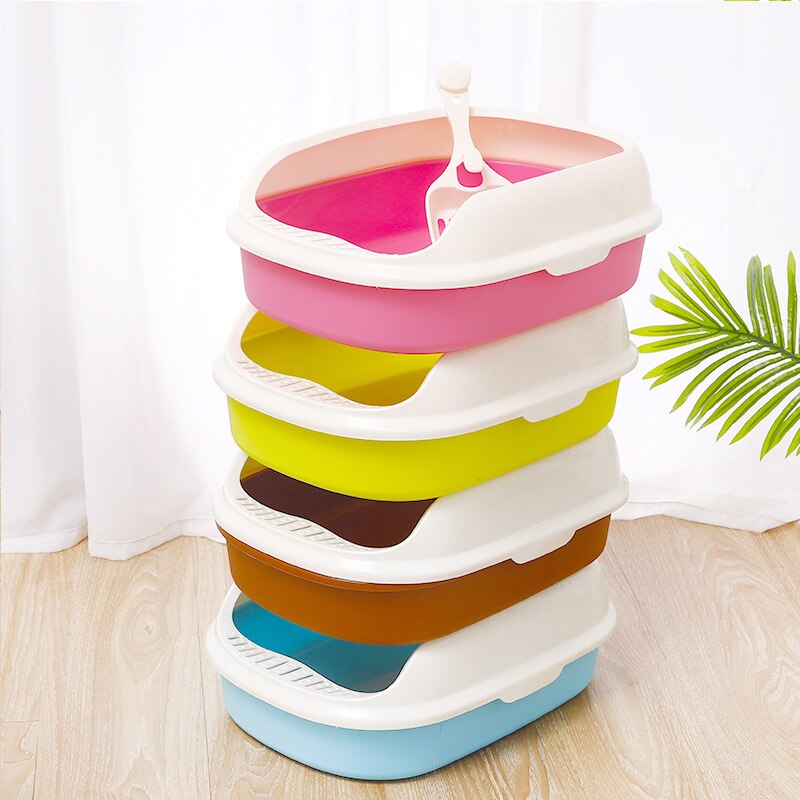 2pcs/Lot Dog Cat Litter Box+Sandbox Scoop Pet Products Cat Poop Tray Cleaning Box Toilet For Cats Pet Accessories