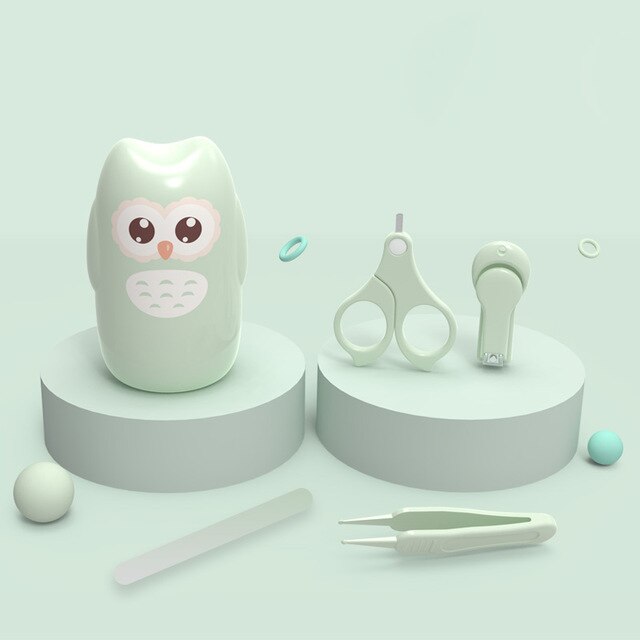 Coupe-ongles pour bébés, ciseaux de manucure et pédicure sûrs à dessin animé pour bébés, coupe-ongles: green owl
