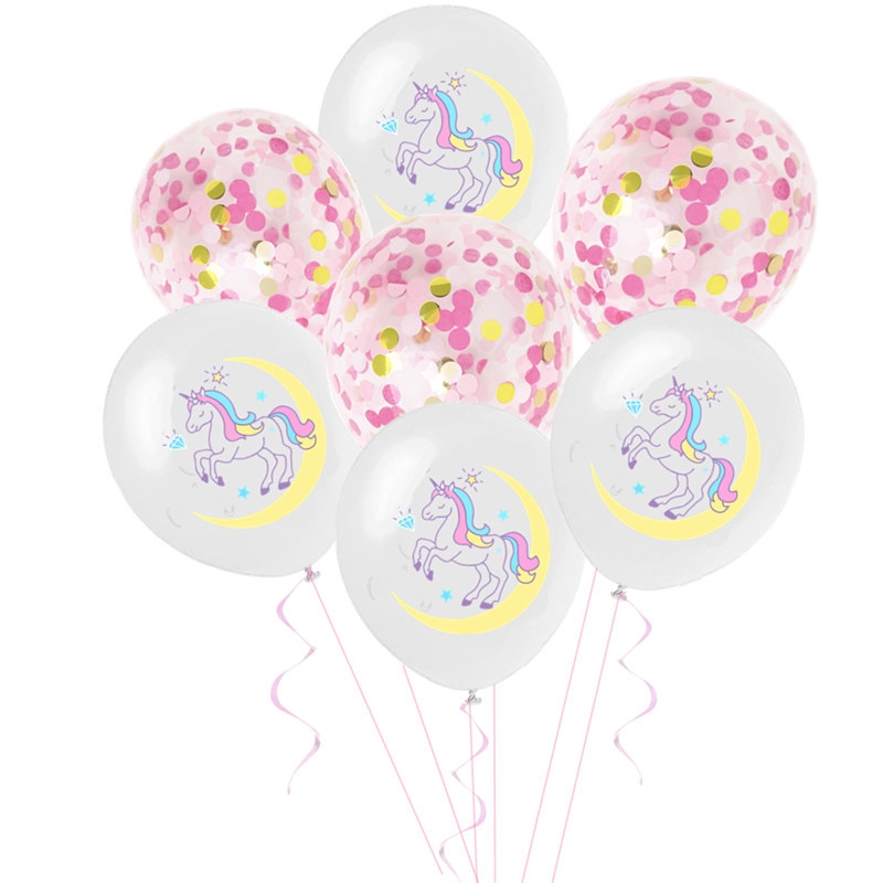 Set van 10 stuks 12 inch eenhoorn confetti ballonnen voor verjaardagsfeestjes, bruiloften, babyshowers en gender reveal eenhoorn feestbenodigdheden.