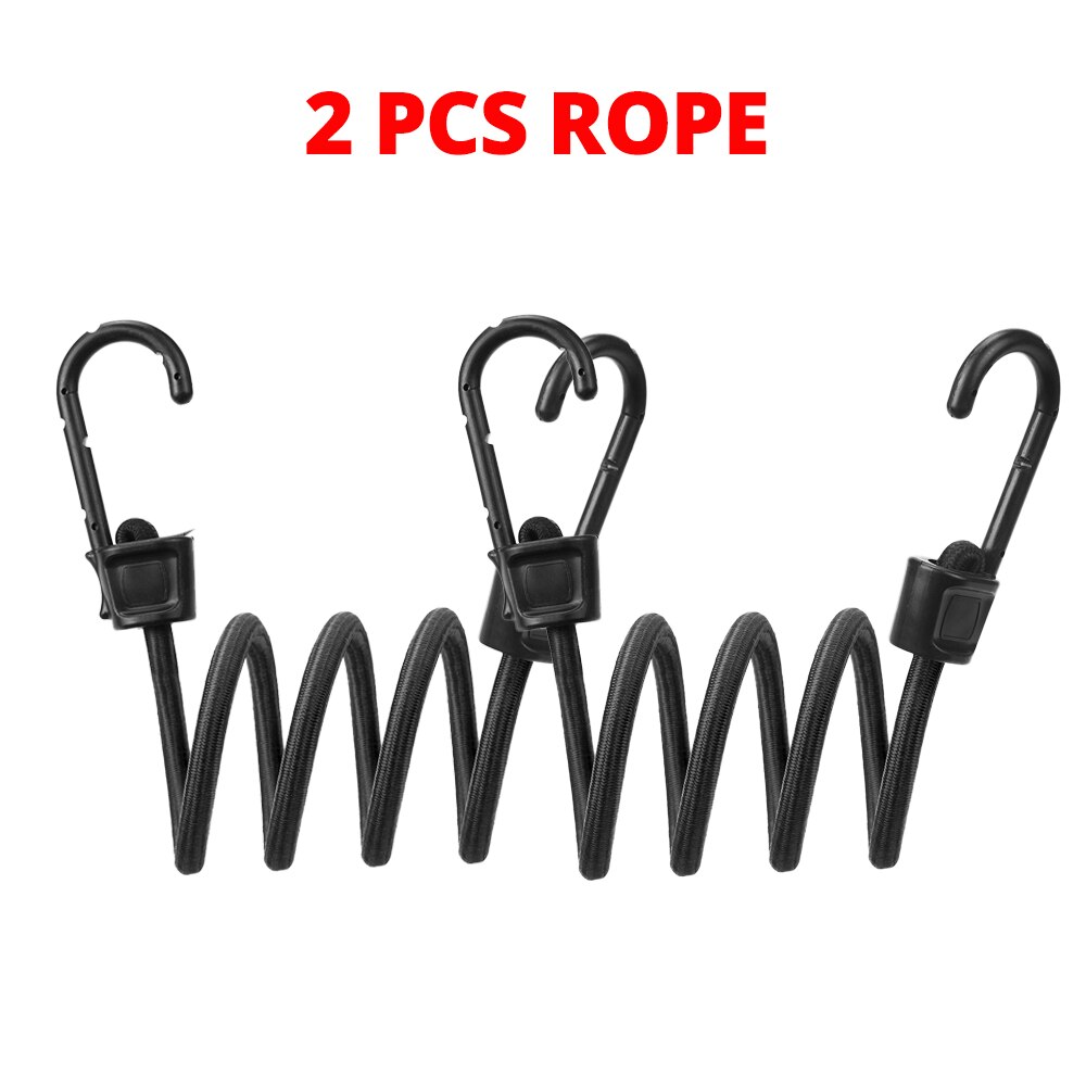 Herobiker Motorcycle Tail Bag Vaste Touw Motorfiets Houd Brandstoftank Touw 2 Haken Bagage Helm Touwen Motorfiets Accessoires: 2 PCS Rope BK