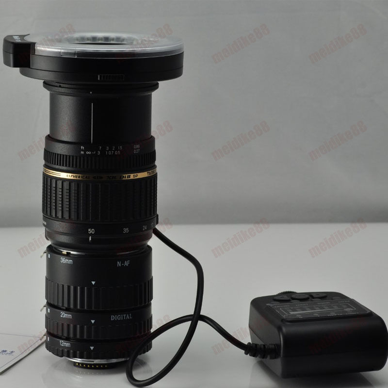 Meike FC100 LED Macro anillo luz de Flash para Canon 450D 500D 550D 600D 650D 700D 1100D 6D 7D 5D Mark II y Nikon cámara réflex Digital