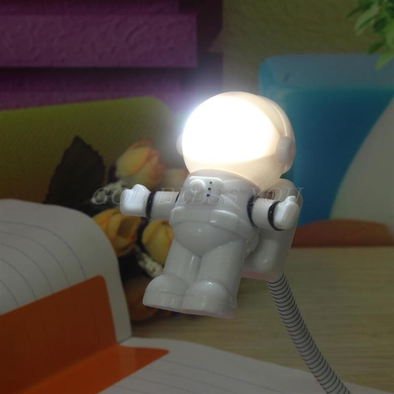 Spaceman astronaut mini fleksibel led pære lys bord gadgets usb håndlampe til power bank pc laptop