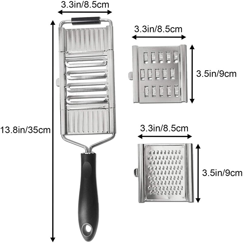 Groentesnijder, 3-In-1 Keuken Rasp, Rvs Komkommer Slicer, Multifunctionele Mandoline Aardappel Rasp