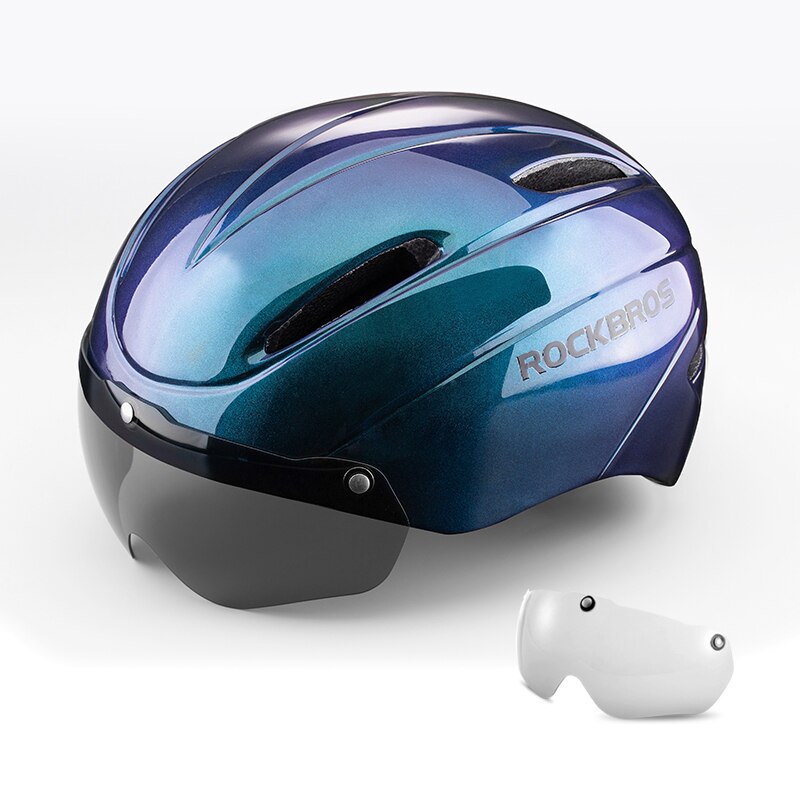 Rockbros Fiets Helm Ultralight Integraal Gegoten Helm Rand Lens Goggles Bike Helm Mannen Vrouwen Eps Mtb Road Fietshelm: WT-018S-CP