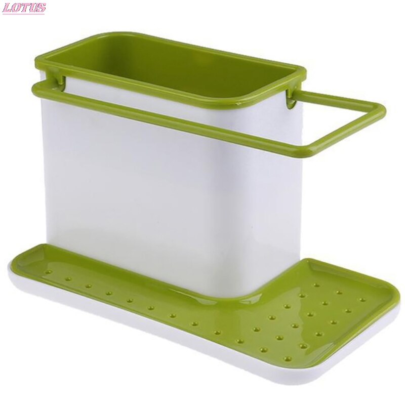 Storage Shelf Sponge Holder Draining Sink Box Kitchen Organizer Draining Rack Dish Storage Rack Stands Utensils Towel Rack: green