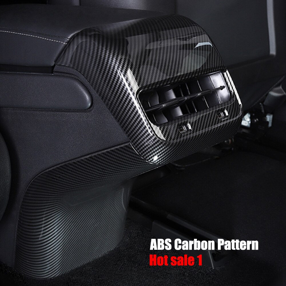 Tesla Model Y & 3 Carbon Fiber Rear Air Vent Lower Kick Cover 2 800x