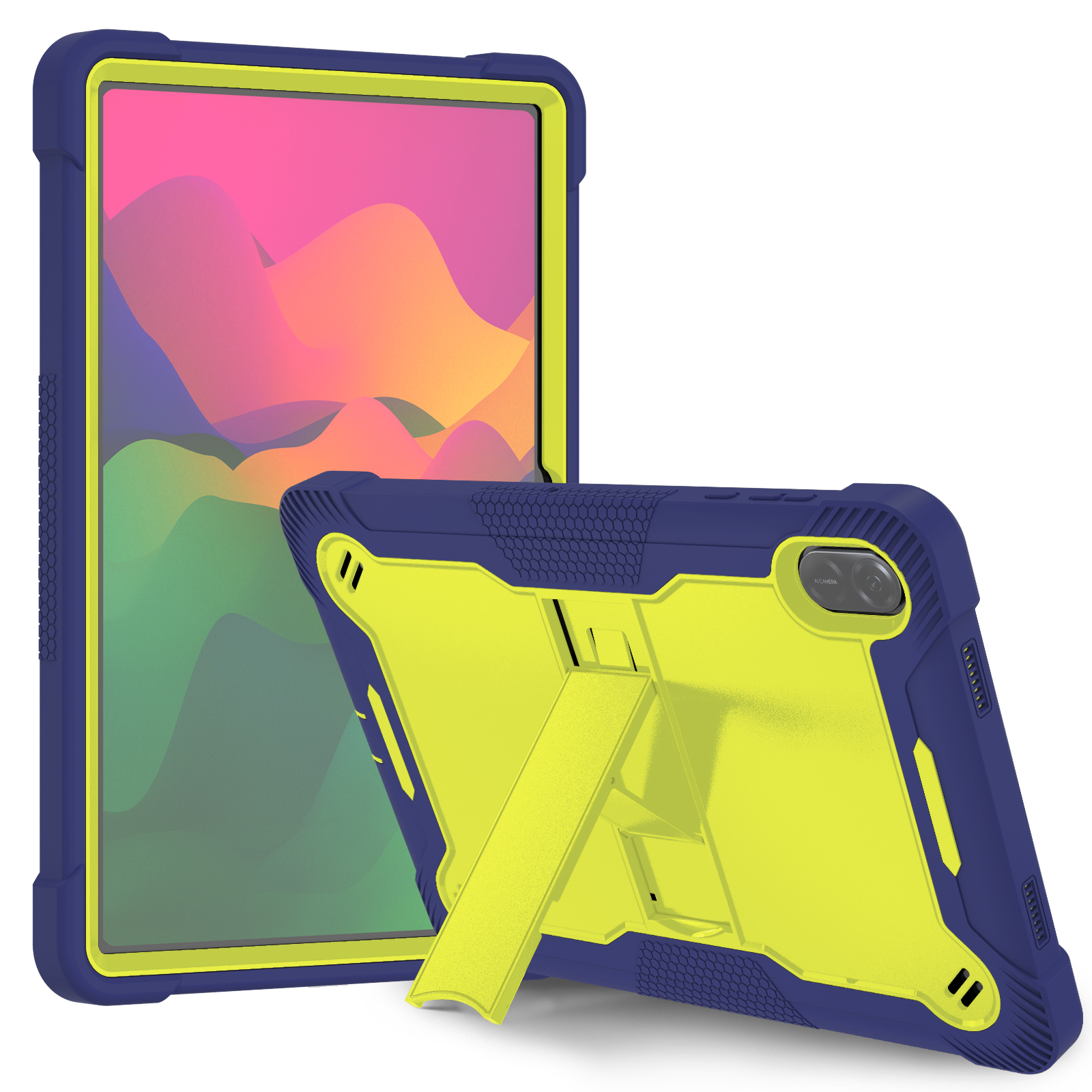 Rüstungshülle für Honor Pad X8a 2024, 11 Zoll, Modell NDL-W09, integrierter Ständer, 3-lagiger Schutz, rutschfeste Abdeckung, stoßfeste Schale: Orange