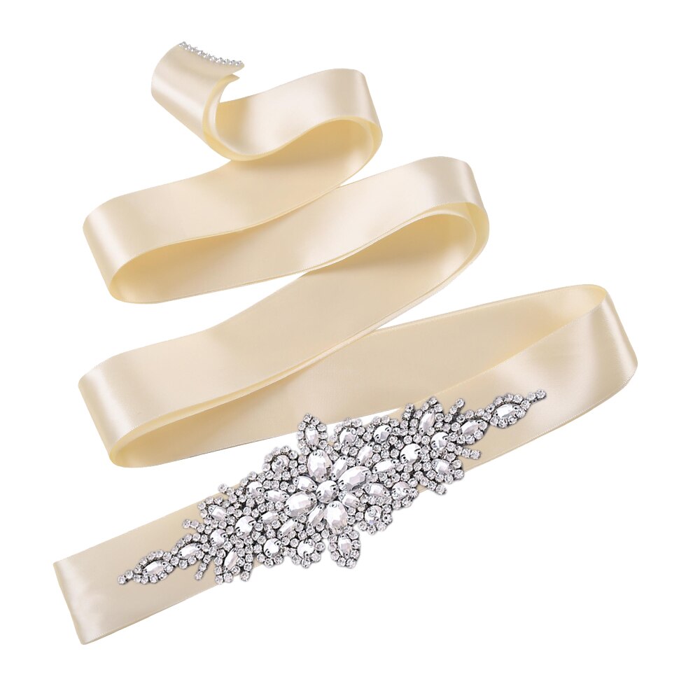 Topqueen  s01 brudebelte kvinner aftenkjole tilbehør perlebelte bredt rhinestone brudebelte brudebelte glitterbelte: Elfenben
