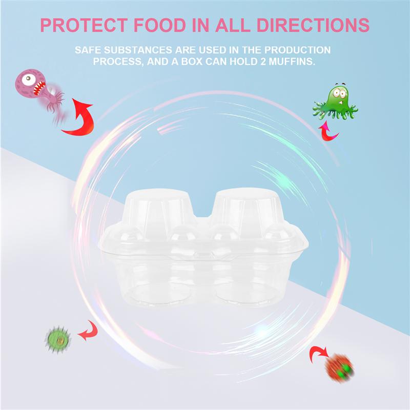 20Pcs Praktische Cupcake Container Muffin Cup Verpakking Box Mousse Cake Box (Wit)