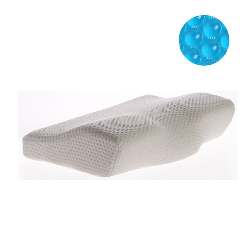 Orthopedic Memory Foam Gel Pillow Butterfly Shape Anti-snore Sleep Pillow Comfortable Health Care Neck Pillow Home Bedding: Air-white