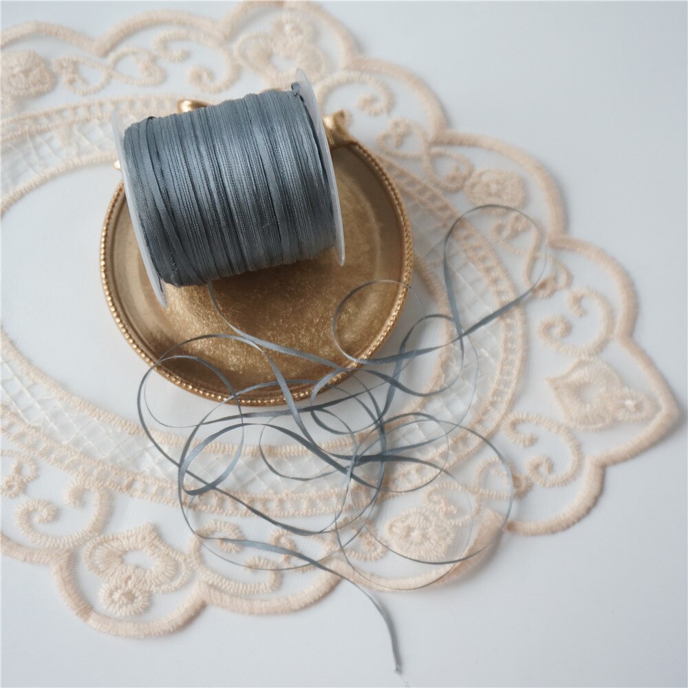 2mm colores 100% pura seda bordado cinta hilo de cinta de satén de seda ancho de 2mm hecho a mano teñido a mano seda arte trabajo: 2118