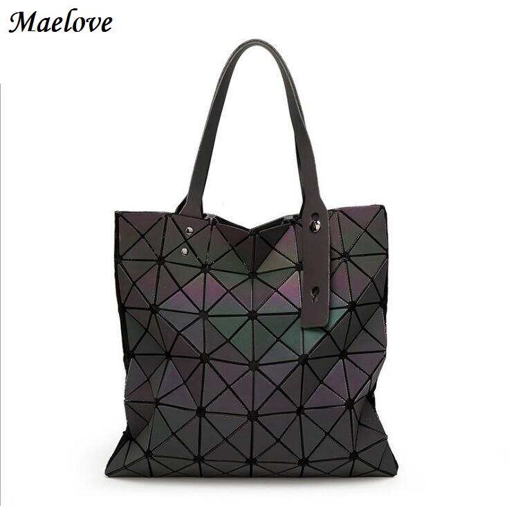 Maelove frauen-Bote-taschen Hologramm/Leucht Tasche Nachtleuchtende Geometrie Lattic Tasche 6*6 Kostenloser: Default Title