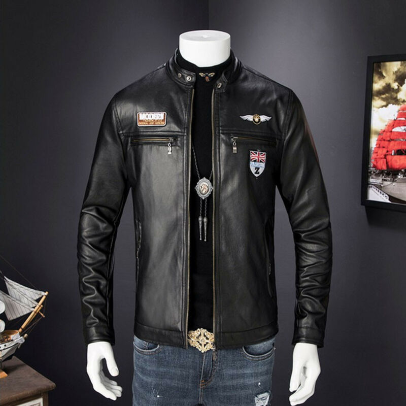 Chaqueta de cuero de imitación para hombre, prendas de vestir de talla grande M-3XL