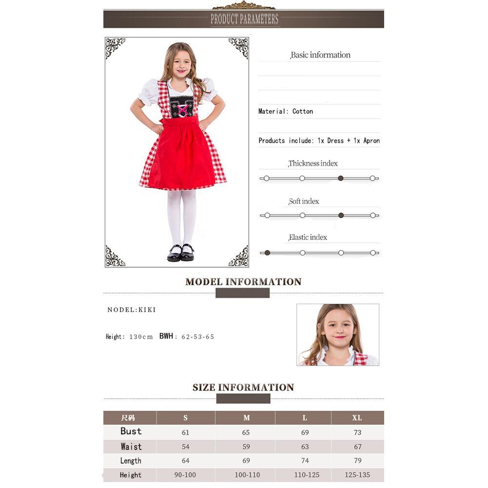 MISSKY niños niña Nacional Bávaro traje Oktoberfest camarera Cosplay traje