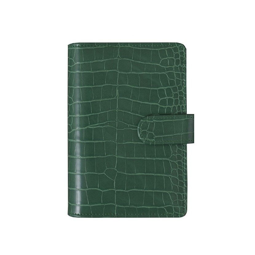 A6 PU Leather Notebook 6 Ring Binder for A6 Filler Paper, Loose Leaf Personal Planner Binder Cover with Magnetic Buckle Closure: Green