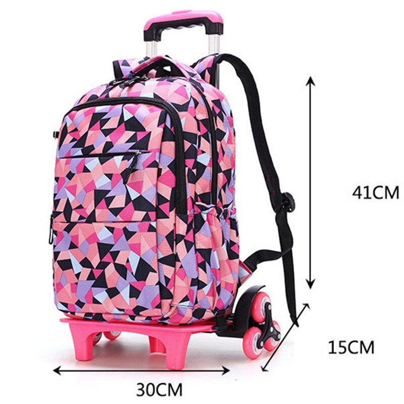 Rolling mochila trole saco de escola para meninos meninas à prova dwaterproof água grande capacidade crianças rodas saco bagagem & sacos viagem