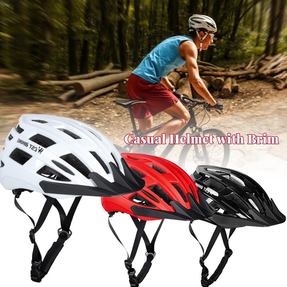 Bike Helmet Breathable Detachable Brim Removable Lining Head Protection Safety Helmet for Road Cycling Mountain Biking