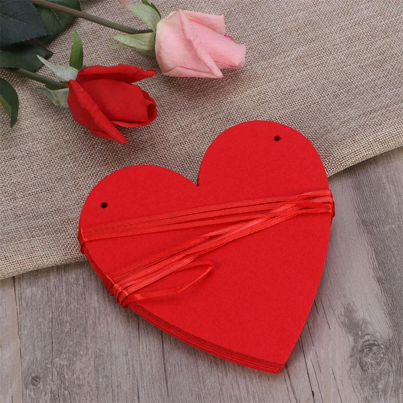 Hanging Decor Red Love Heart Bunting Banners Garland Wedding Birthday Bridal Shower Marriage Romantic Decorations
