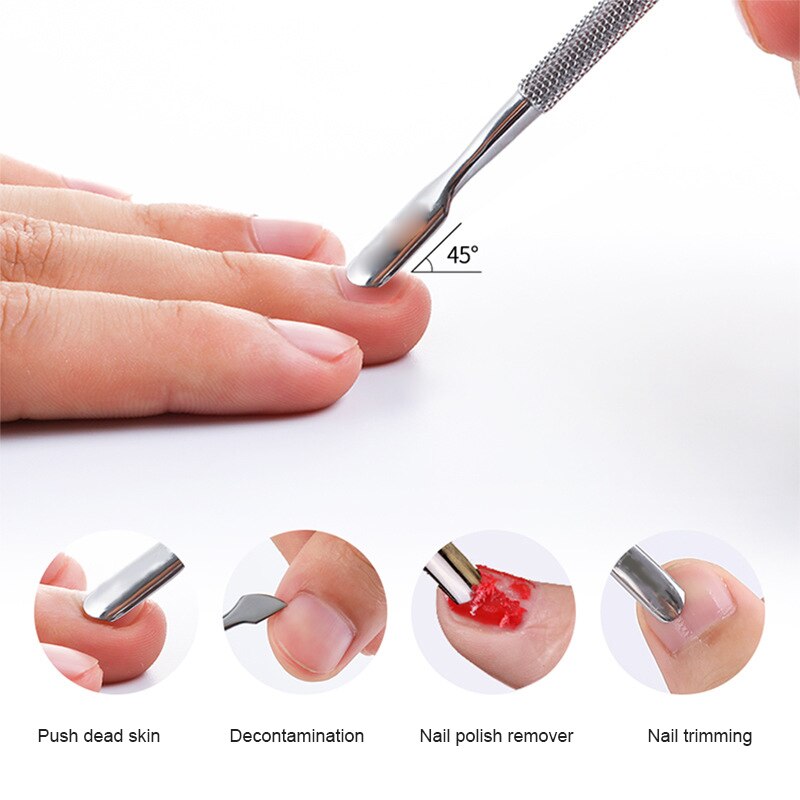 Kopytko robić skórek stal nierdzewna martwa skóra narzędzia robić manicure paznokci polski usuń skrobak czyste narzędzie paznokcie u stóp trymer nożyce