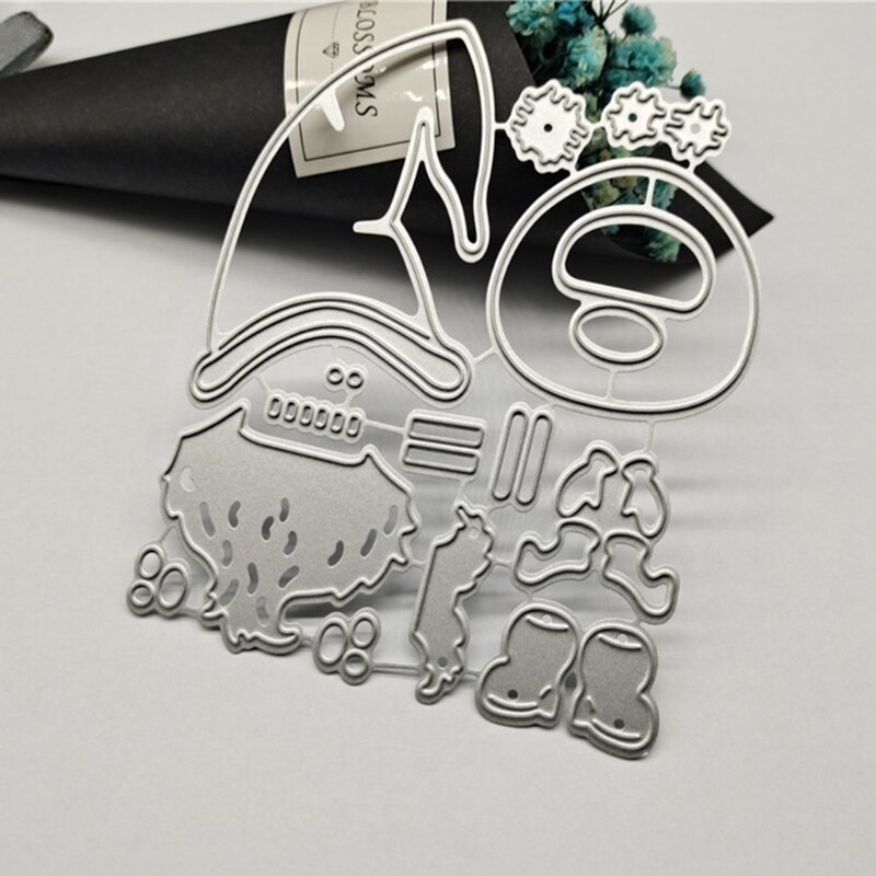 Christmas Gnome Santa Claus Metal Cutting Dies Stencil DIY Scrapbooking Template Dorp Ship