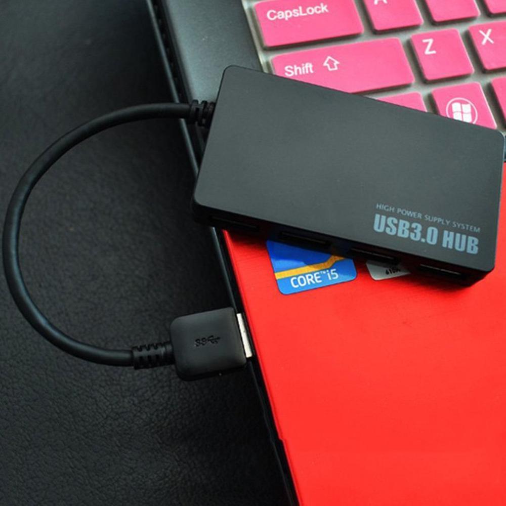 Ultradunne 4-- poorts usb 3.0- hub met hoge snelheidsindicatorlampje usb-hub voor laptopcomputer met meerdere apparaten