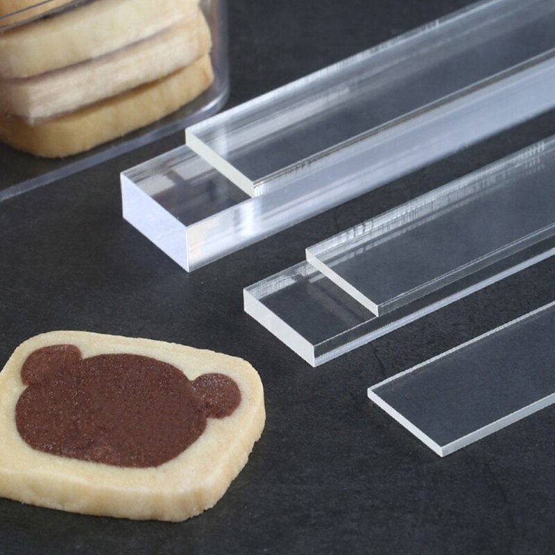Règle d&#39;équilibre pour rouler des biscuits en acrylique, 2 pièces, pour Fondant, glaçage, règle d&#39;épaisseur de Biscuit, accessoires de cuisson plus lisse