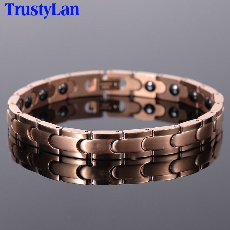 Trustylan Rose Gouden Kleur Gezonde Energie Armband Voor Vrouwen Roestvrij Staal Bio Magnetische Germanium Zorg Armbanden Sieraden