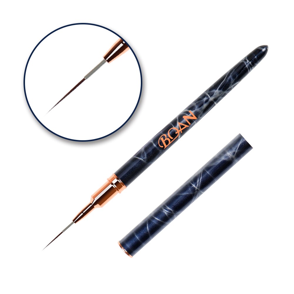 ANGNYA-pincel de mármol negro para uñas, cepillo de Gel UV para manicura, pluma de extensión de Gel acrílico, cepillo de dibujo y esmalte de uñas, 1 ud.: 13 mm
